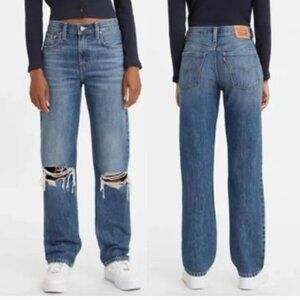 Levi’s Jeans Women's Size 28 Low Pro Distressed Straight Leg Med Wash Streetwear
